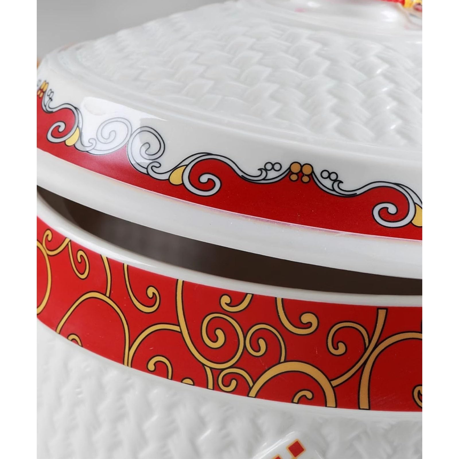 Vasi Di Conservazione Per Cibi In Stile Cinese Tradizionale, Distributori Classici Di Cibi, Vaso Per Riso In Ceramica Con Coperchio, Scatola Domestica Per La Conservazione Del Riso Con Coperchio(A,12.