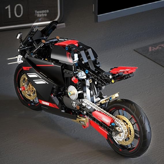 1:8 Motorcycle Building Blocks Set, for Ducadi V4 Motorbike Model