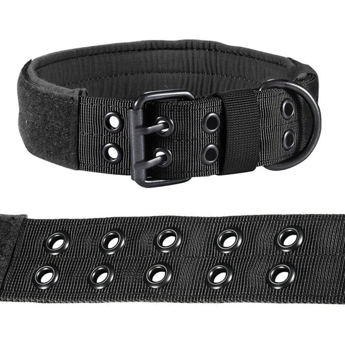 POPETPOP 3 Pezzi Collare per Cani in Nylon con Fibbia in Metallo Resistente per Cani di Piccola E Taglia Nero con Attacco per Targhetta Identificativa