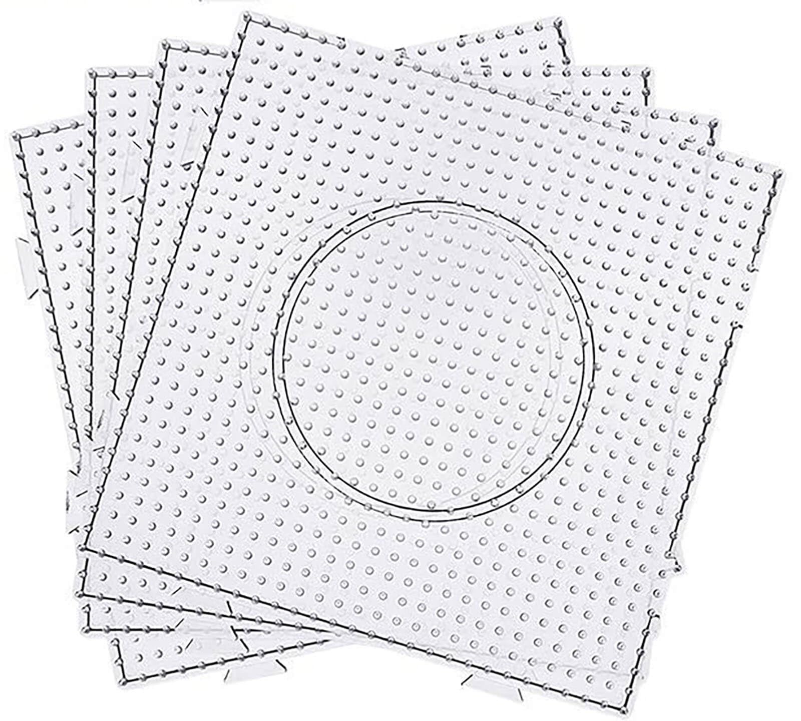BANCHELLE Fuse Beads Boards 5mm, PegBoards Plastic Kits Large Square Clear, 4 PCS