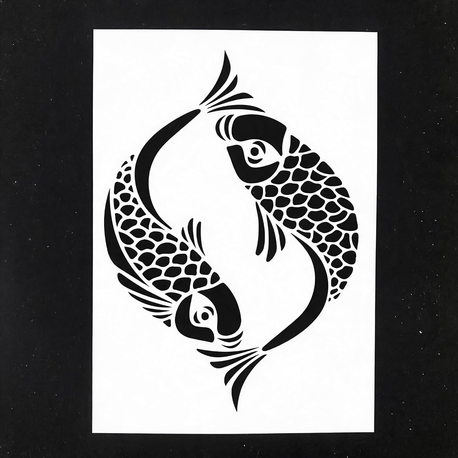 TIAMECH A4 Reusable Oriental Koi Fish Stencil for Painting image 2