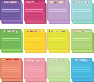 Yinder 24 Pcs Inspirational Sticky Notes 2026 New Year Gift Motivational Sticky Notes Pad Employee Appreciation Gift Bulk for Teacher Nurse Coworker Office Groups 3 x 3'' (Inspirational,Dark Color)