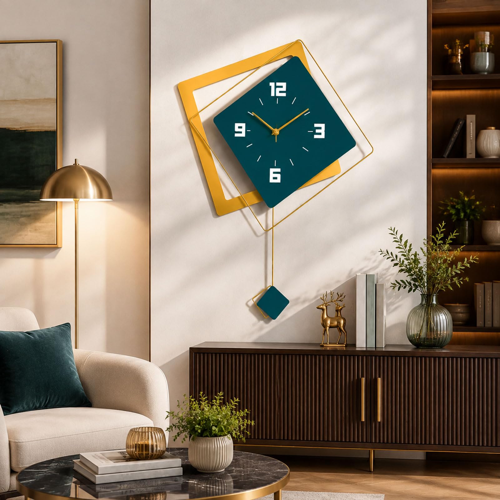 YLME Reloj de Pared Reloj de Pared Decorativo Moderno con péndulo