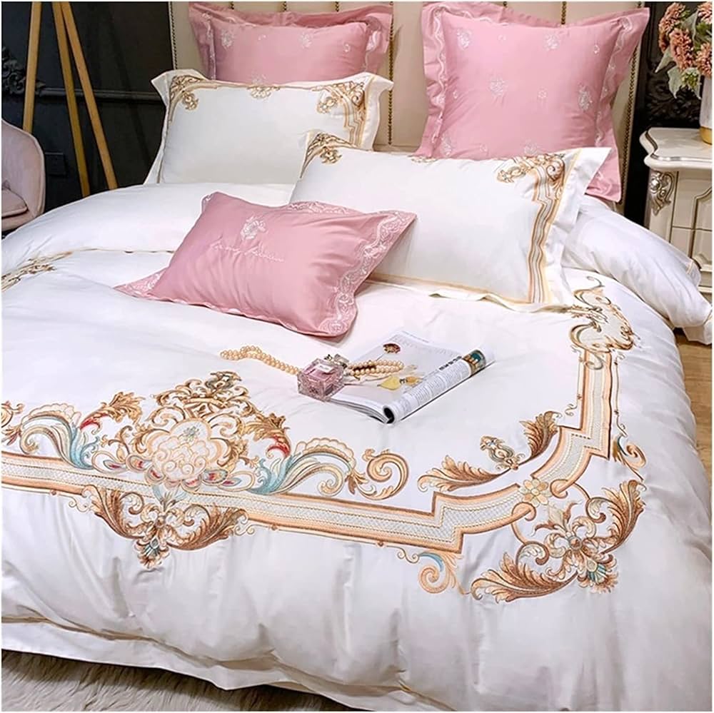 Parure De Lit 100% Coton Avec 150 Fils Au Pouce Carré Blanc - Housse De