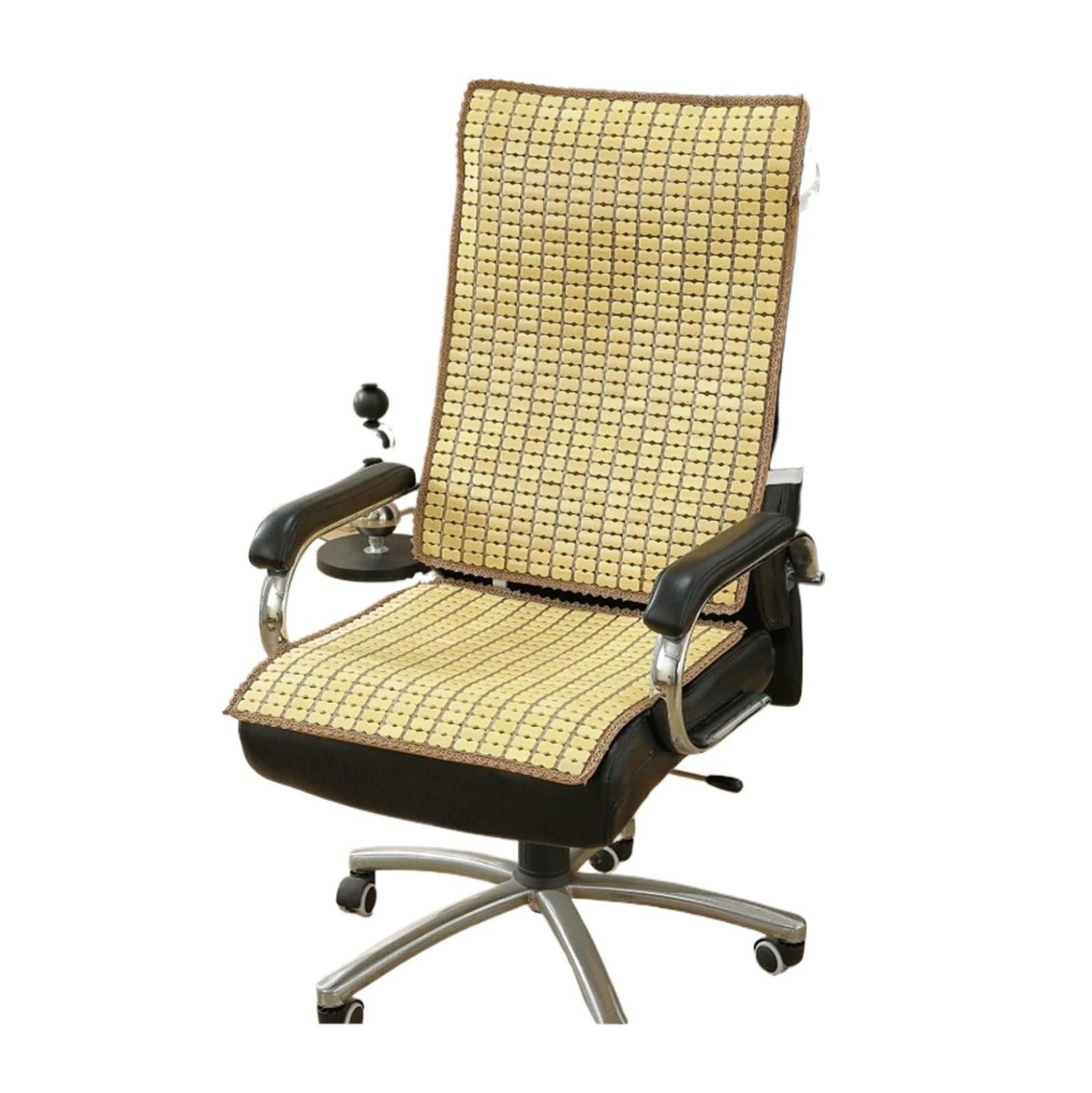 QCKNKMGG Cooling Bamboo Cushion Mat, Bamboo Chair Mat Car Seat Cooling Pad Multicolor Multiple Sizes(Beige,45x45cm+45x60cm)