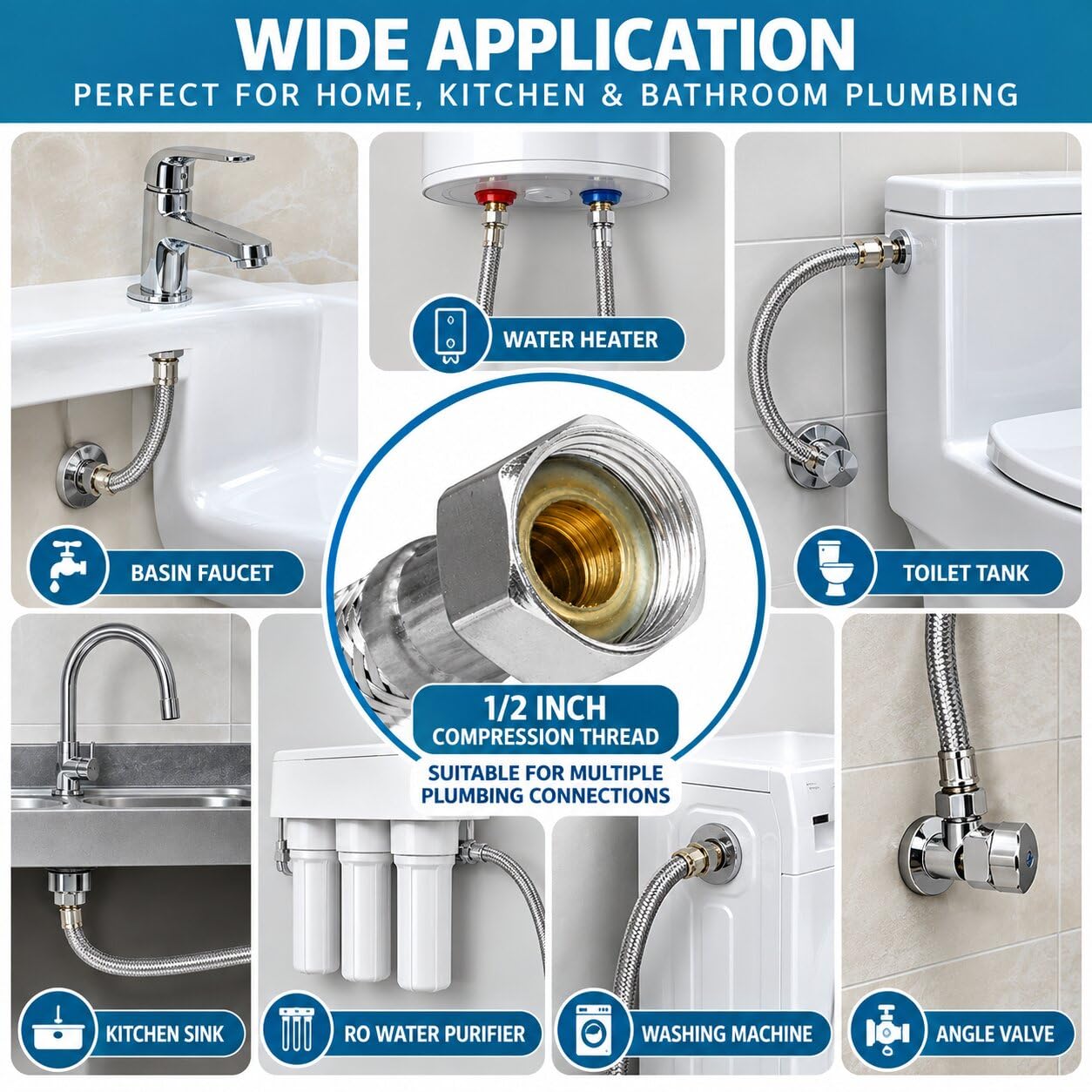 Stainless Steel Connection Pipe - Leak Proof & Durable -3