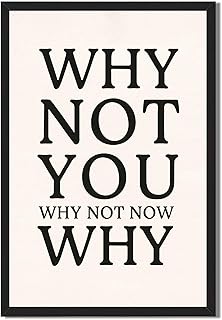 Framed Why Not You Quote Art Print Canvas Painting Minimalist Aesthetic ...