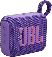 JBL Go 4 Ultra-Portable Waterproof Bluetooth Speaker: IP67 Dustproof, Punchy Bass, 7Hr Battery, Auracast - Purple