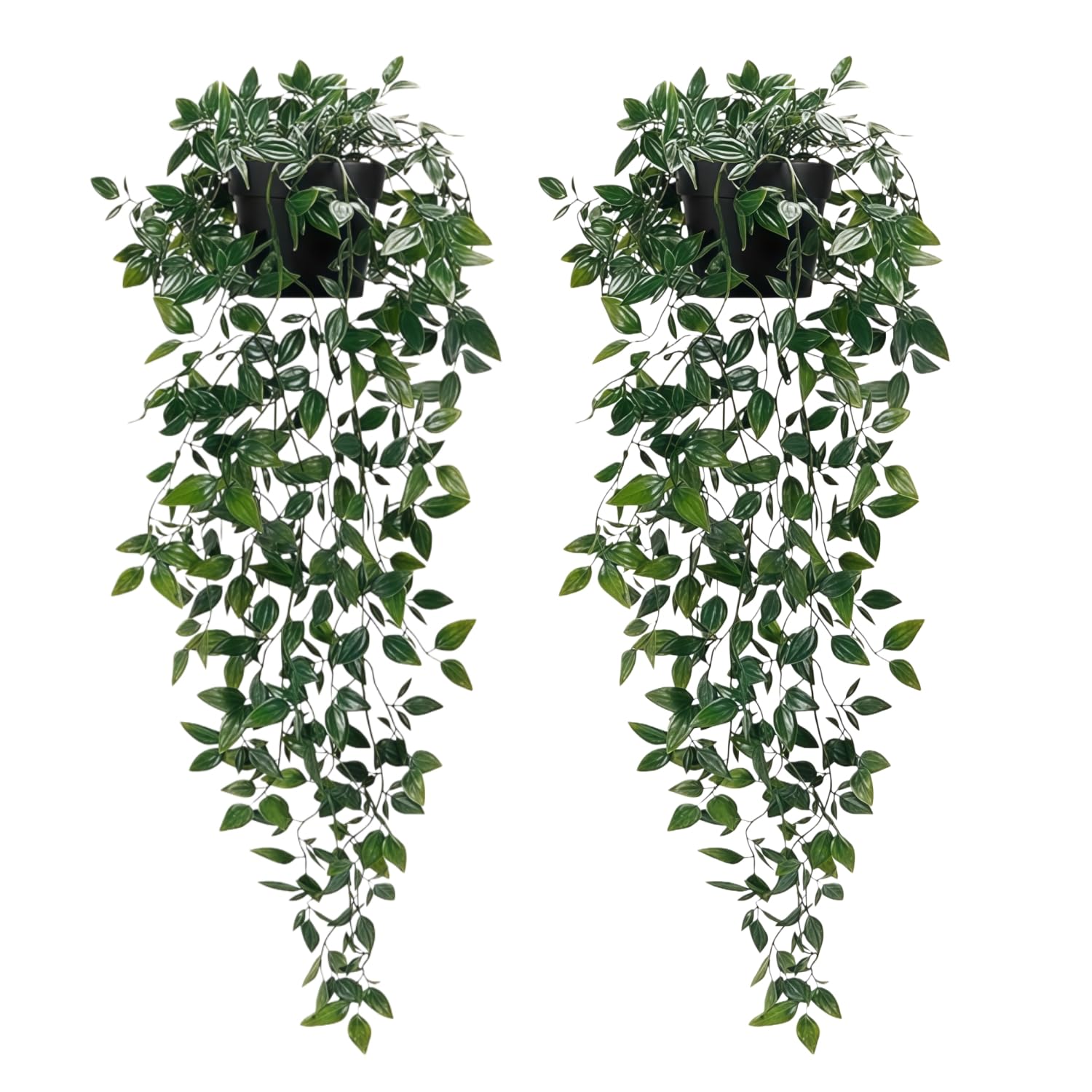 GJFWQC Artificial Hanging Plants,2 Packs Fake Hanging Plants with Pots,Small Flower Pots Artificial Plants, Indoor Household Plant Hanging, Green Artificial Decoration, Fake Flower Pot for Indoor