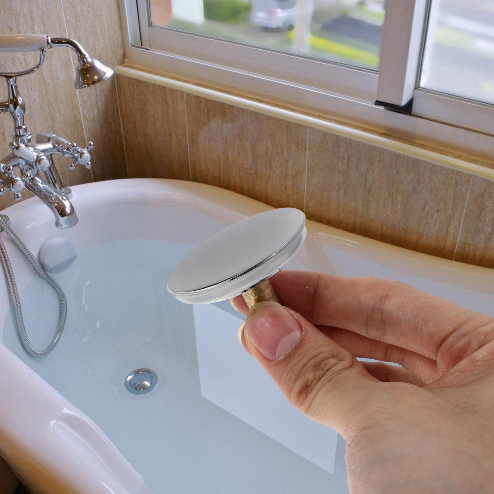 Cabilock 3 Piezas Tapón de Drenaje para Bañera Accesorios para Bañera Instalación y Limpieza Cubierta de Desagüe Duradera y Resistente Fugas