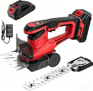 Cordless Hedge Trimmer - 21V Electric Shrub Trimmer Grass Shears Handheld Grass Cutter, Hedge Shear with 1 PCS Rechargeable Battery and Charger for Garden, Lawn