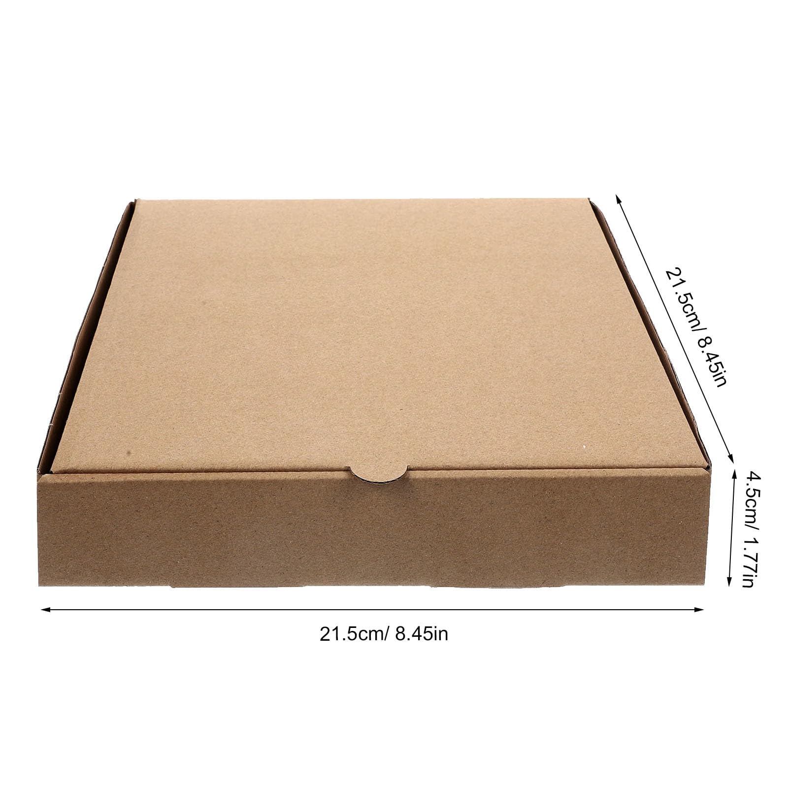 OUNONA 24 cajas de pizza Kraft: Cajas para pizza para llevar - Envases de cartón Kraft marrón de 21,5 cm (8,5") para llevar galletas, pasteles, sobras, restaurantes y pizzerías.