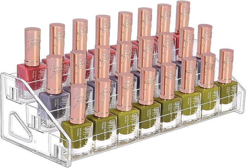 Organizador de esmaltes JessLab em acrílico transparente com 3 níveis