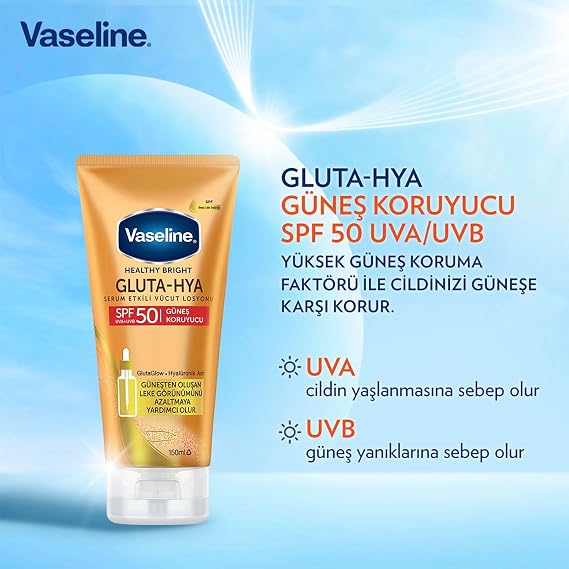 Vaseline Gluta-Hya Serum Effective Body Lotion Sunscreen 150 Milliliters