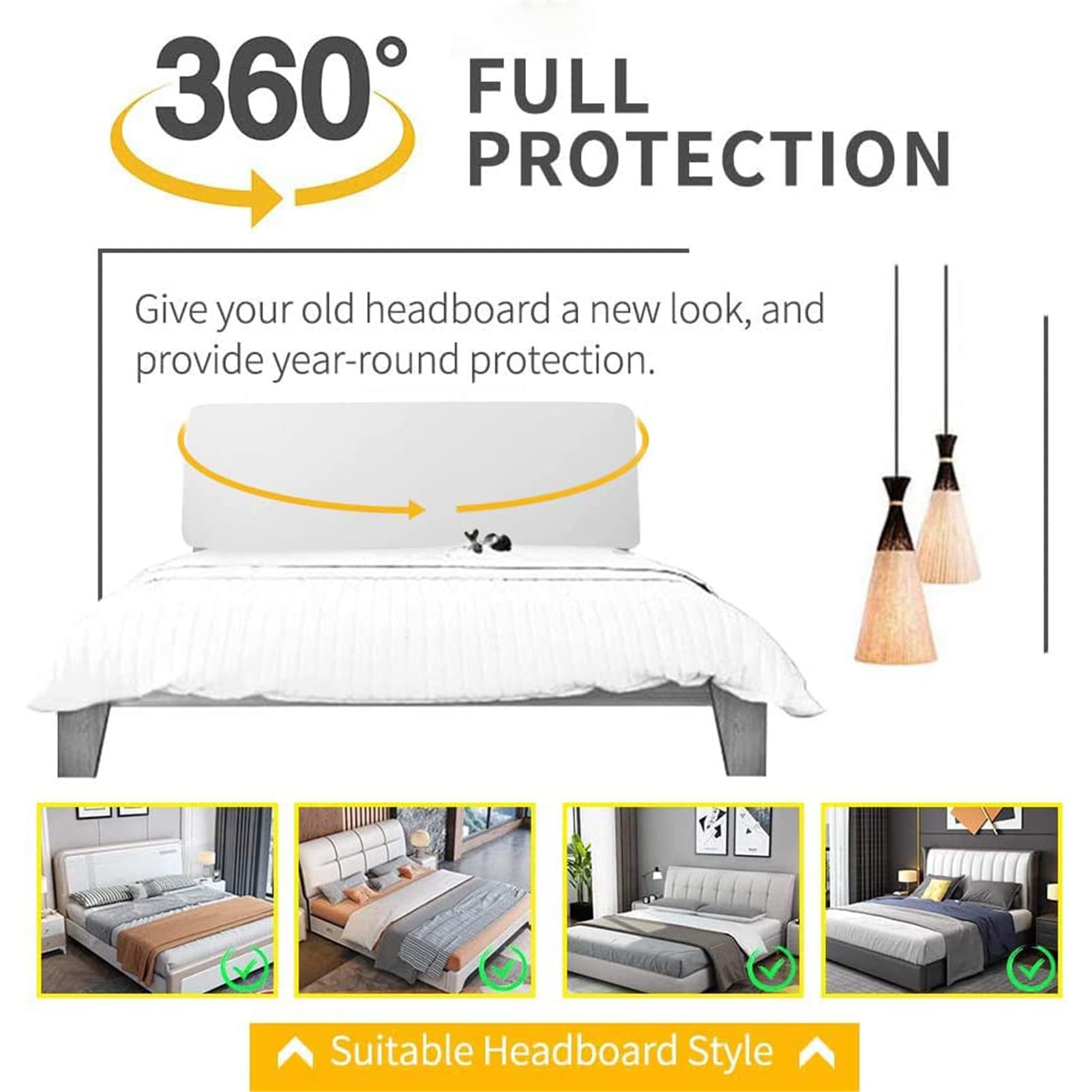 Copertura per testiera letto elasticizzata in morbido velluto a 360°, antipolvere e ispessente, blu, 120-140 cm