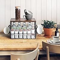 Vista 7 de Frutero apilable para encimera de cocina, cesta colgante montada en pared, cesta de alambre con tapa de madera con ganchos para colgar plátanos