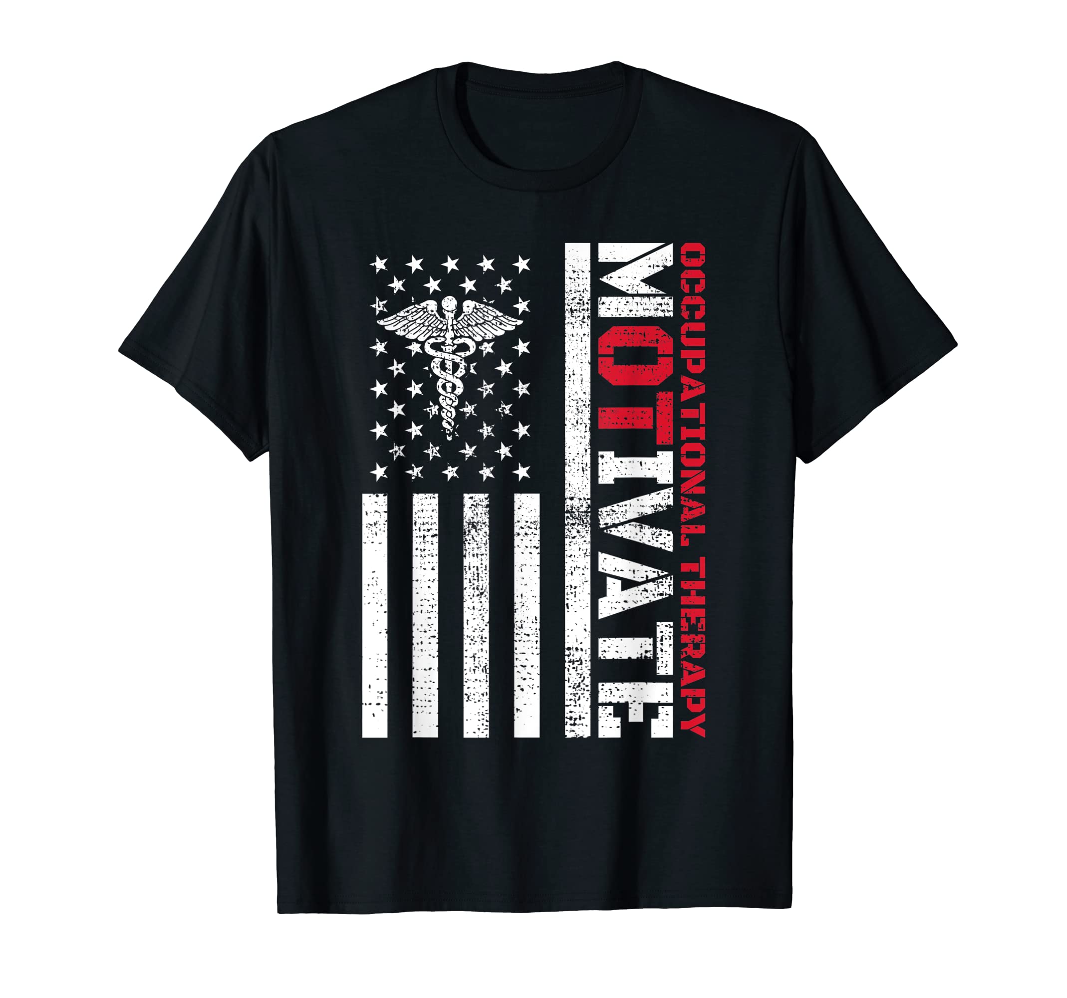 Occupational Therapy ApparelMotivate OT Shirt, American USA Flag Occupational Therapy T-Shirt