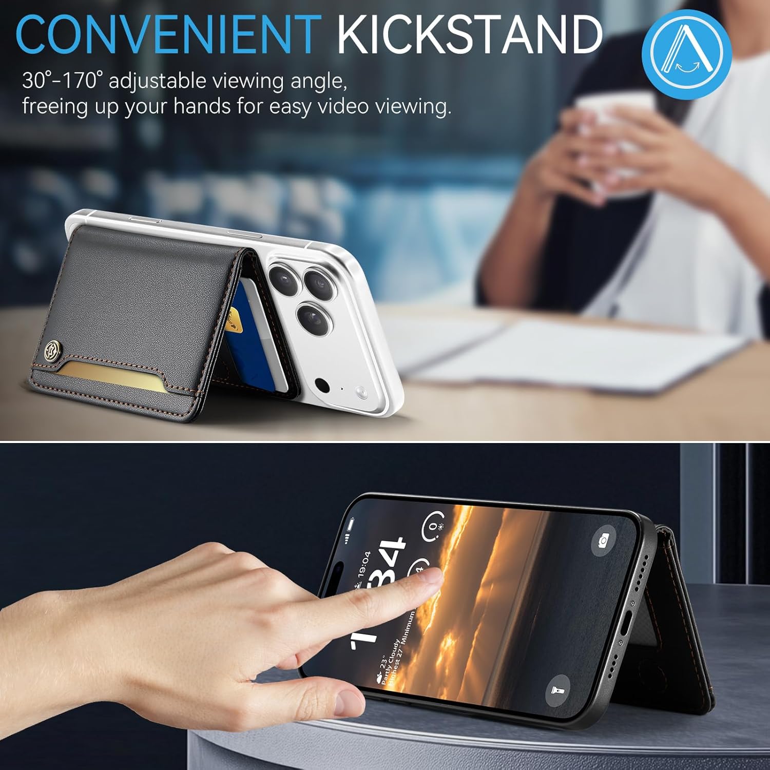 Vinich for MagSafe Wallet Magnetic RFID Blocking Card Holder Compatible with MagSafe Phones and Cases, Strong Magnet Minimalist Phone Wallet for iPhone 17/16/15/14/13/12/ Pro/Max/Plus, Black - Image 7