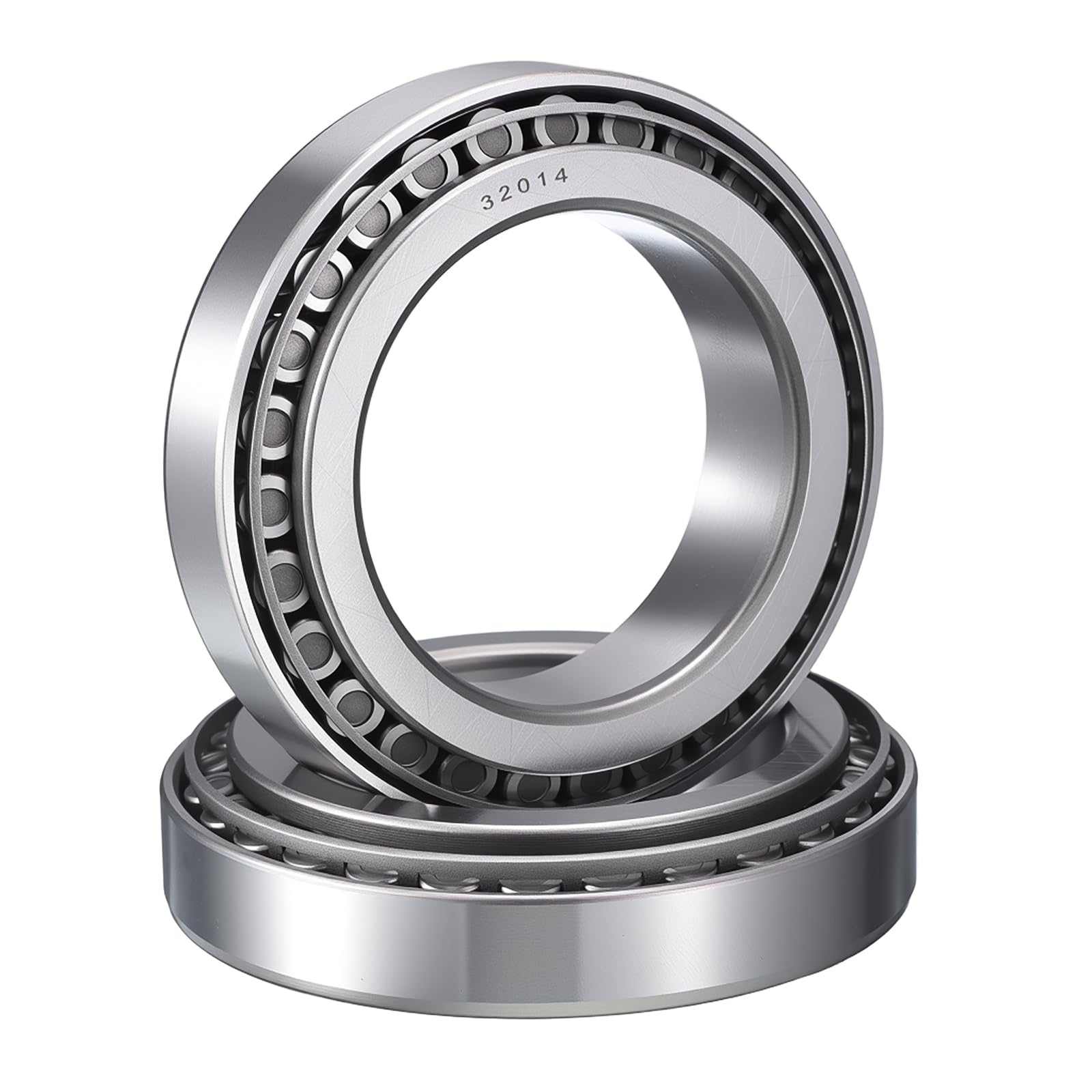 HIPicco 2 Pack 32014 Tapered Roller Bearing Cone and Cup Set, 70mm Bore 110mm OD 25mm Cup Width, Chrome Steel Taper Bearings Set, ABEC-3