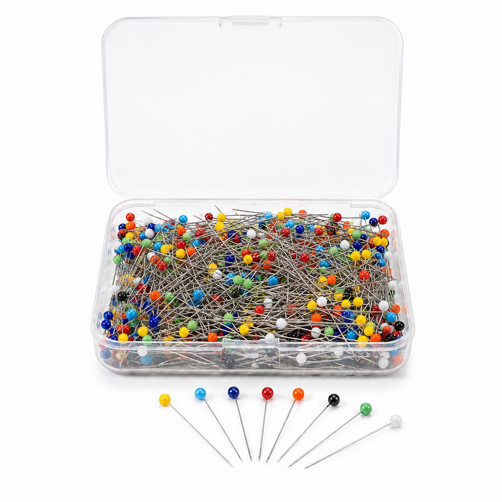 500 Pcs Sewing Pins – 38mm Dressmaking Pins with Glass Heads – Sharp Fabric Pins for Quilting, DIY Projects, Tailoring & Alterations - Suitable for Beginners & Professionals