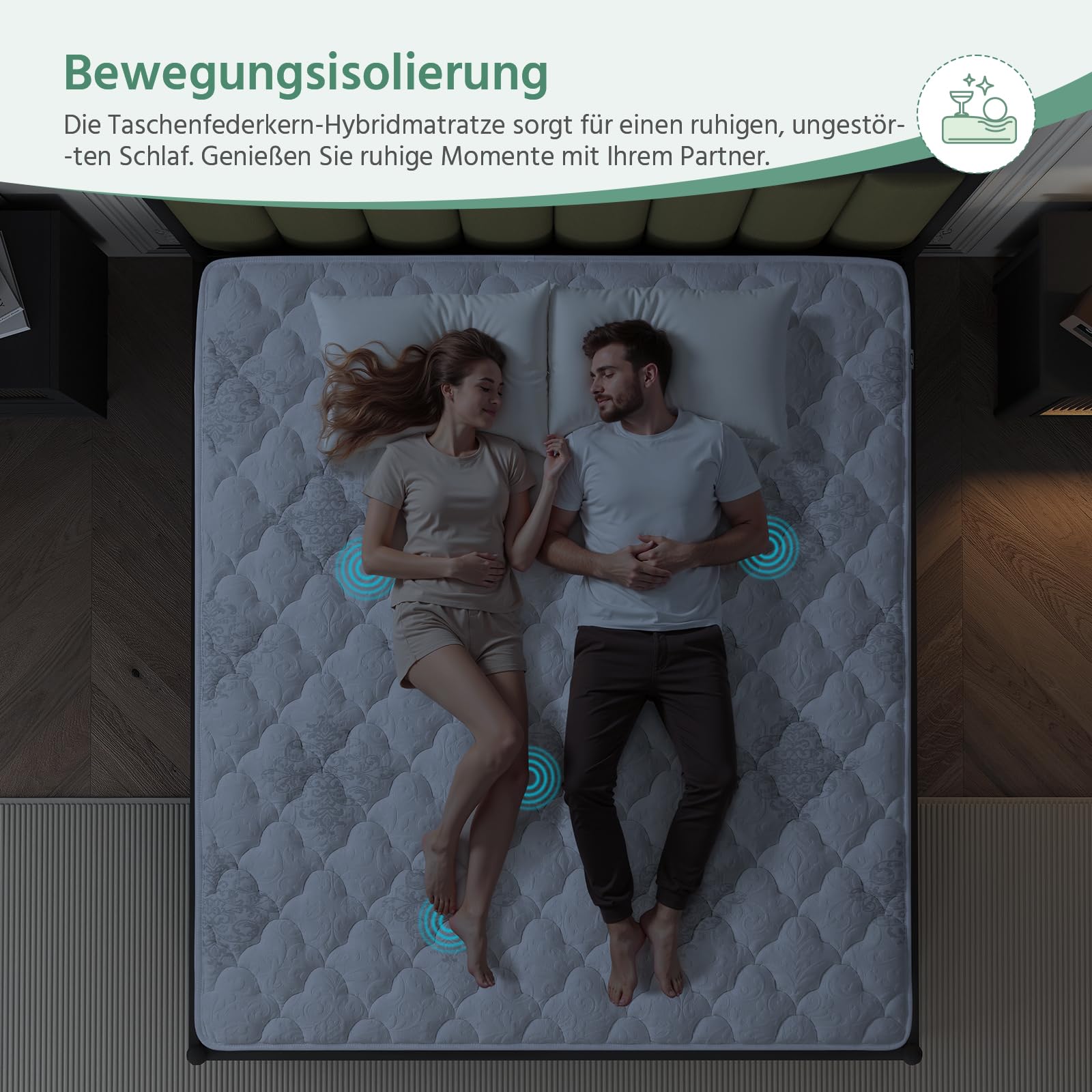 SZsuilong Matratze 90x200 cm H3 H4 Höhe 28cm, 7-Zonen Federkernmatratze Orthopädische Taschenfederkernmatratze mit Comfort Memory-Schaum Schicht, Öko-Tex Zertifiziert Rückenentlastende
