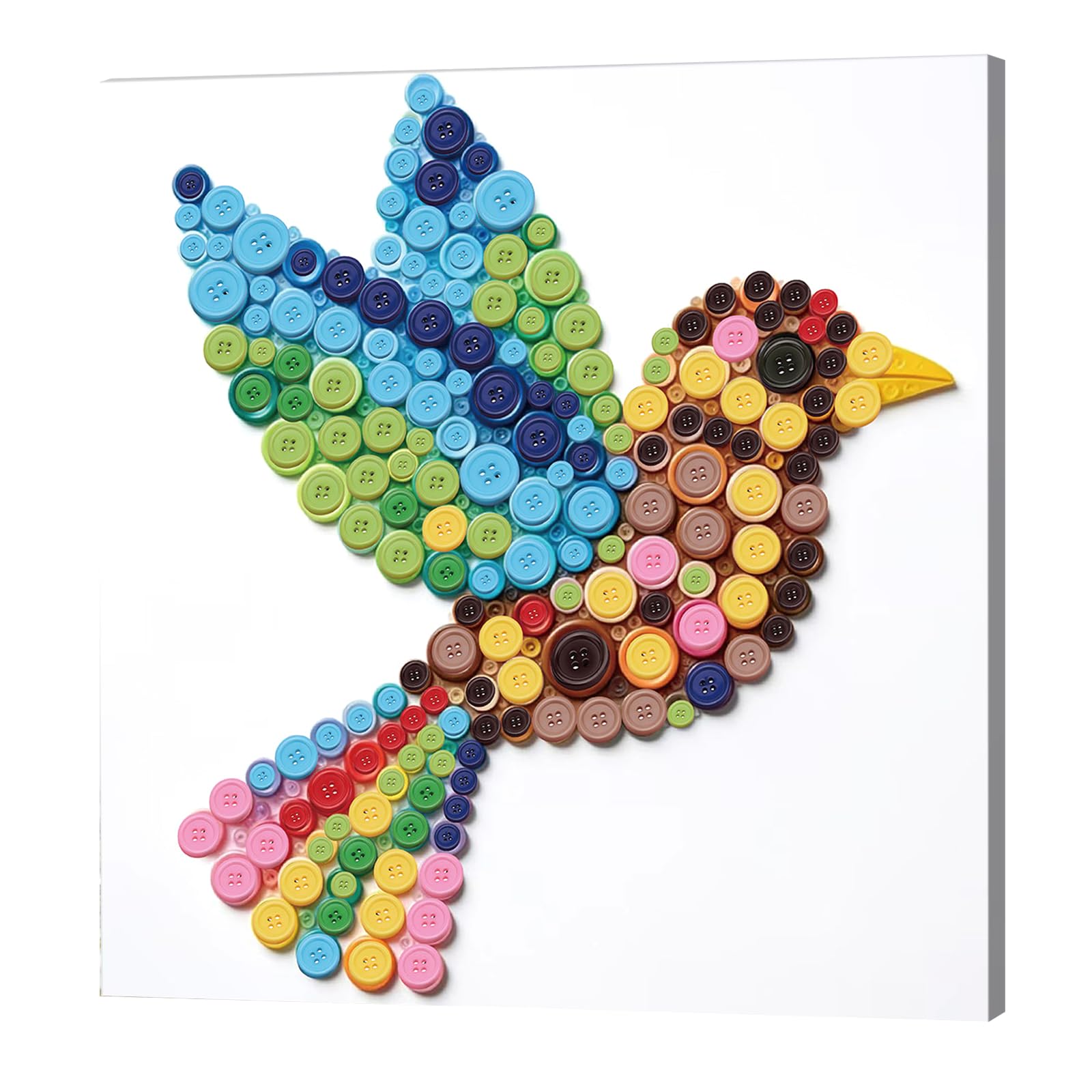 POETRYDRAW Hummingbird DIY Button Painting Kit 30x30cm with Frame