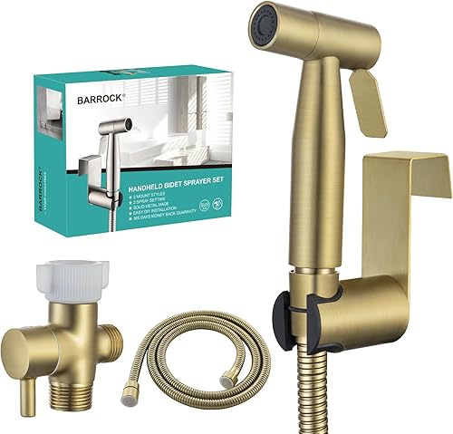 Miniatura 15 de BARROCK Pulverizador de bidé de mano para inodoro, kit de pulverización de pañales de tela para bebé hecho de metal de acero inoxidable, conjunto