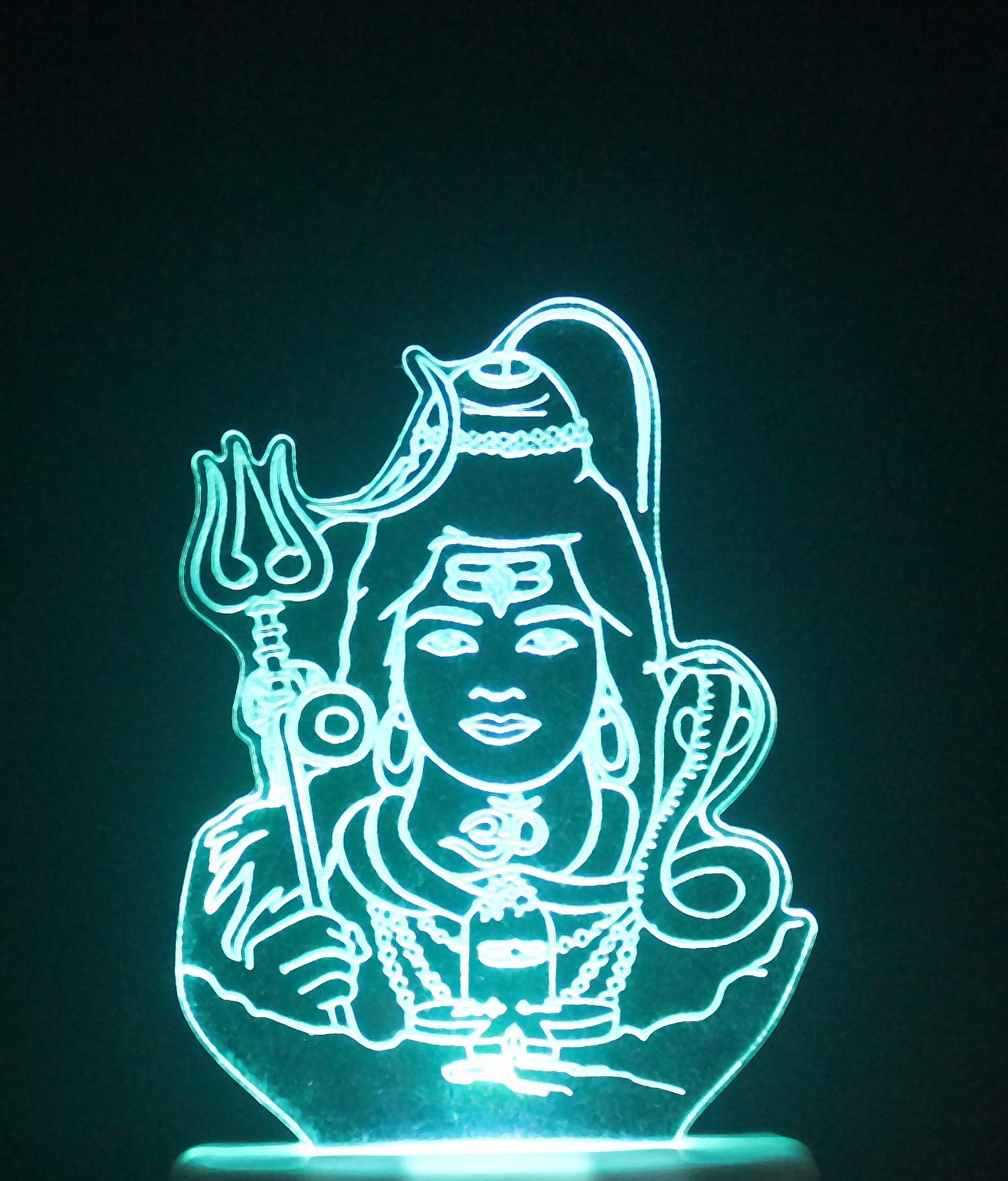 DIONA Plastic Night Lamp Shiva 3D Illusion Home Decor Led Night Lamp 7 Colour Changing Night Light Decorative Divine Desk Wall Lights Festival Gifts Shiv Night Light, Multicolor