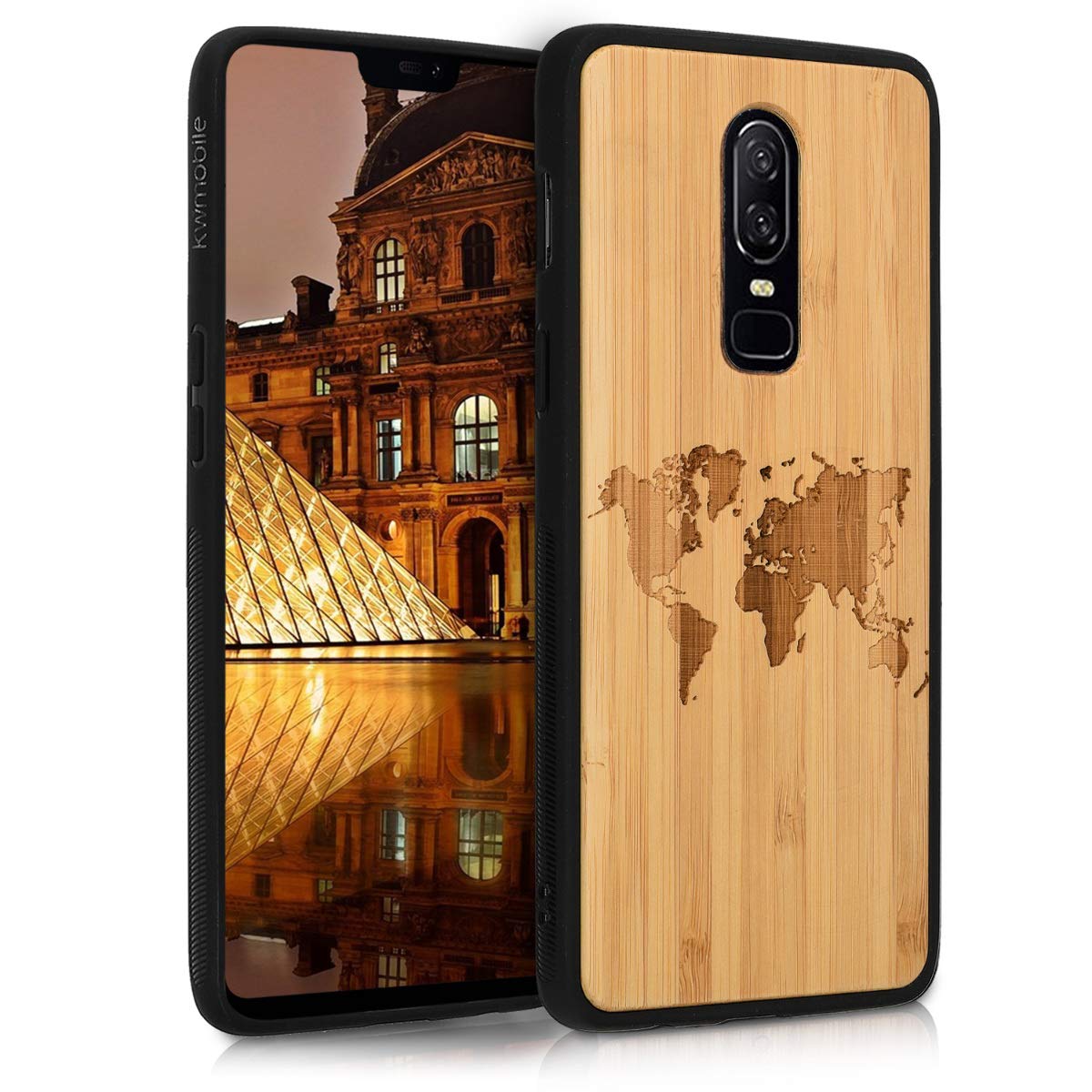 Kwmobile Wood Case Compatible With Oneplus Phone Case Tpu