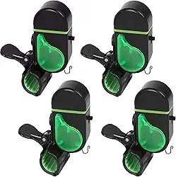 Alarme de mordida de pesca com 4 peças, indicador eletrônico sensível de alarmes de pesca, sino de alerta de mordida sonora com luzes LED