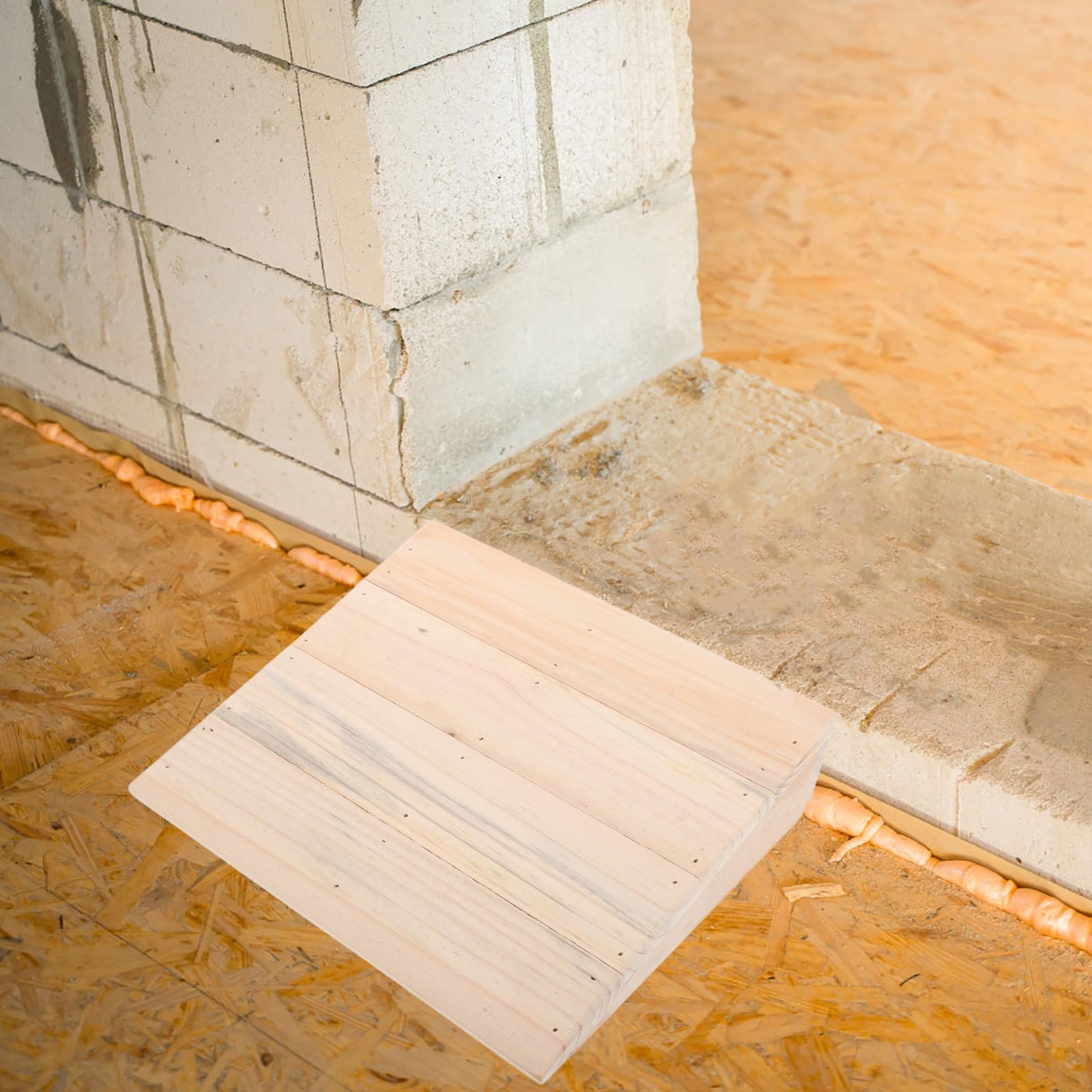 Operitacx Rampa de Madera Maciza para Sillas de Ruedas y Scooters Eléctricos, Antideslizante, Beige, Adecuado para Umbrales y Escalones en Puertas y Entradas
