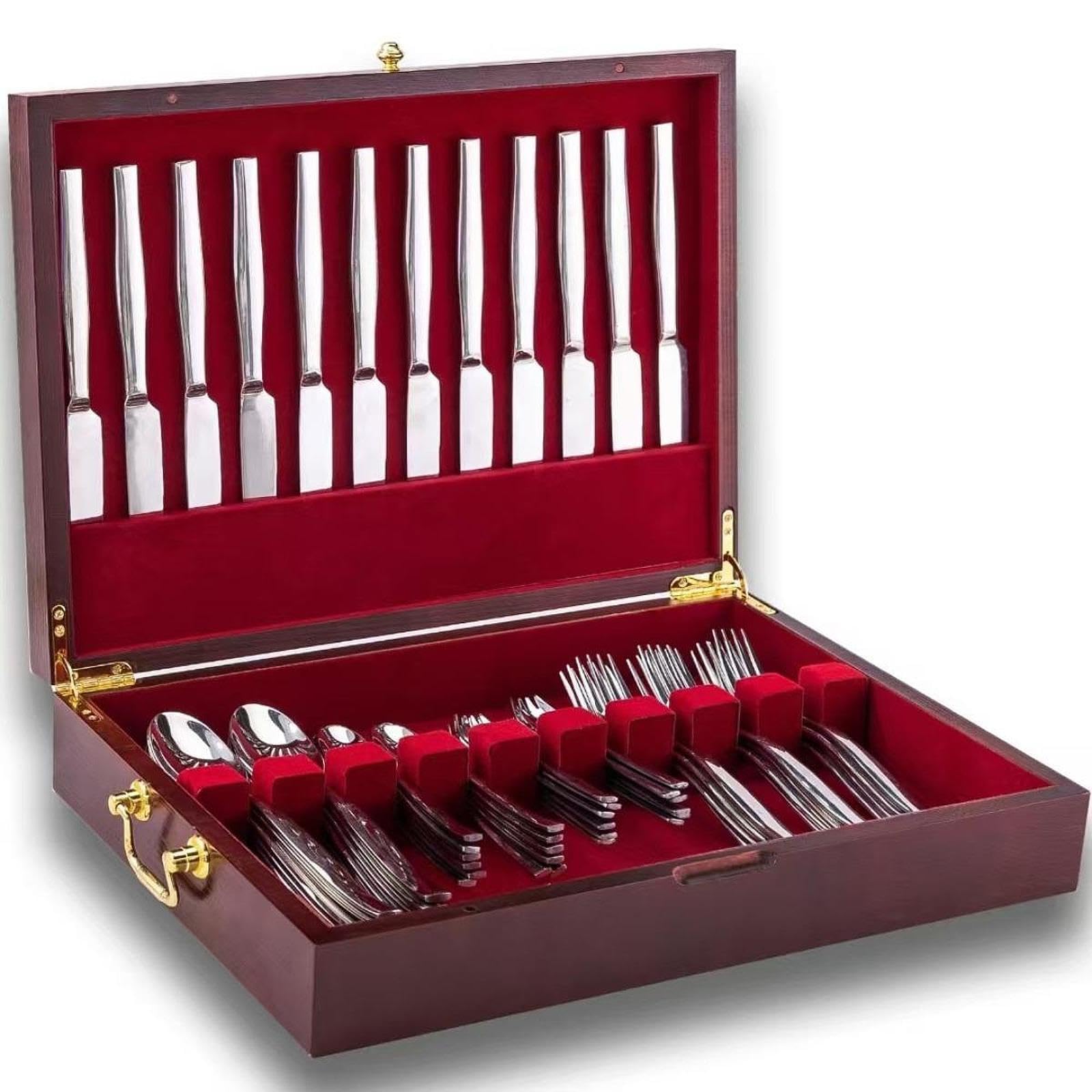 Besteckkasten Aus Holz mit Deckel