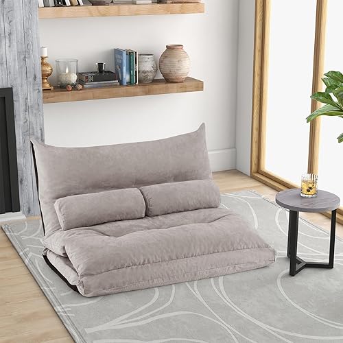 Miniatura 1 de SPORFIT BETTARY Sofá cama de suelo, sofá cama convertible con respaldo ajustable y reposacabezas, colchón plegable, tumbona de invitados para