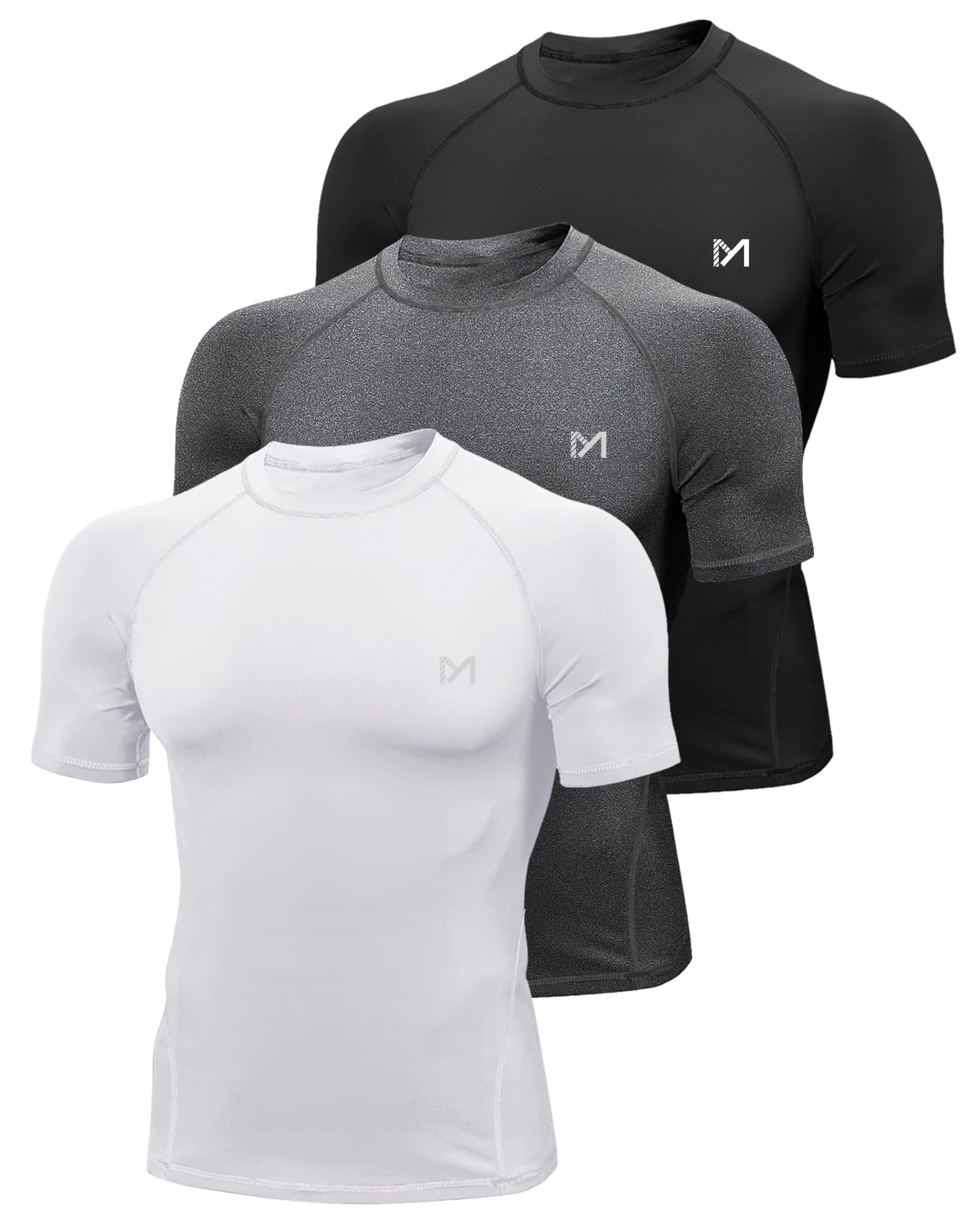 MEETYOO Kompressionsshirt Herren, Funktionsshirt Langarm Fitnessshirt Männer Sportshirt Atmungsaktiv Laufshirt für Laufen Jogging Sport Turnhalle