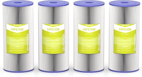 Cartucho de filtro de agua de 20 micrones para toda la casa, filtros de sedimentos plisados para agua de pozo, repuesto para cartuchos FXHSC,