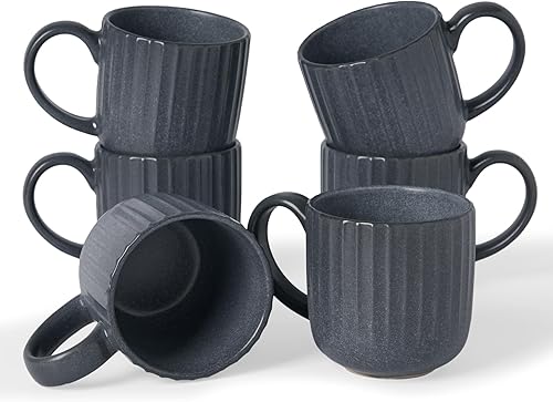 Miniatura 35 de famiware Star - Juego de tazas de café para 4 unidades, 12 onzas, con asa, para café, té, cacao, leche, cerámica, color blanco Blanco