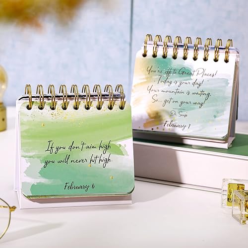 Miniatura 2 de Calendario diario motivacional e inspirador, calendario diario con citas inspiradoras, 5.5 x 4.8 pulgadas, decoración perpetua de escritorio de