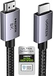 UGREEN 10K 8K HDMI 2.1 câble 48Gbps 6.6FT, Certifié 8K@60Hz 4K@120Hz 144Hz Câble de jeu haute vitesse tressé cordon, eARC HDCP 2.3 Dynamique HDR Compatible pour HDTV/PS5/Xbox/SoundBar/RTX3090/Blu-ray