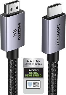 UGREEN Certified 8K HDMI 2.1 Cable 6.6FT 48Gbps - 4K@240Hz 8K@60Hz eARC HDR for PS5 Xbox 8K TV Mac Mini