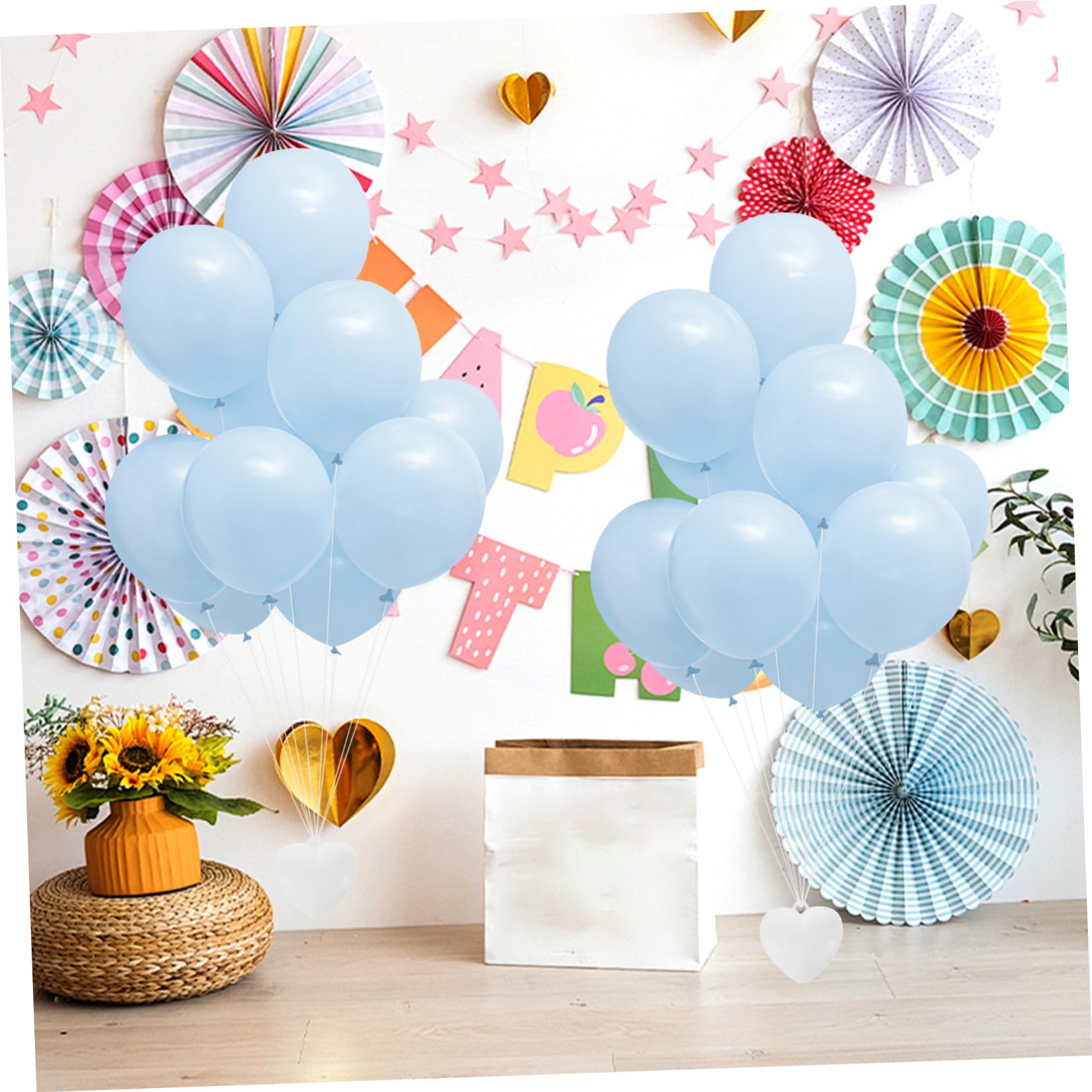 Ancore per Palloncini a Cuore 4 Pezzi in Resina Bianca