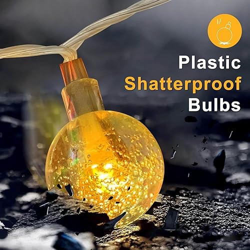 Miniatura 9 de Rxment Tira de luces de 50 pies con forma de globo de cristal extensible enchufable para dormitorio exterior e interior, aula, dormitorio, patio
