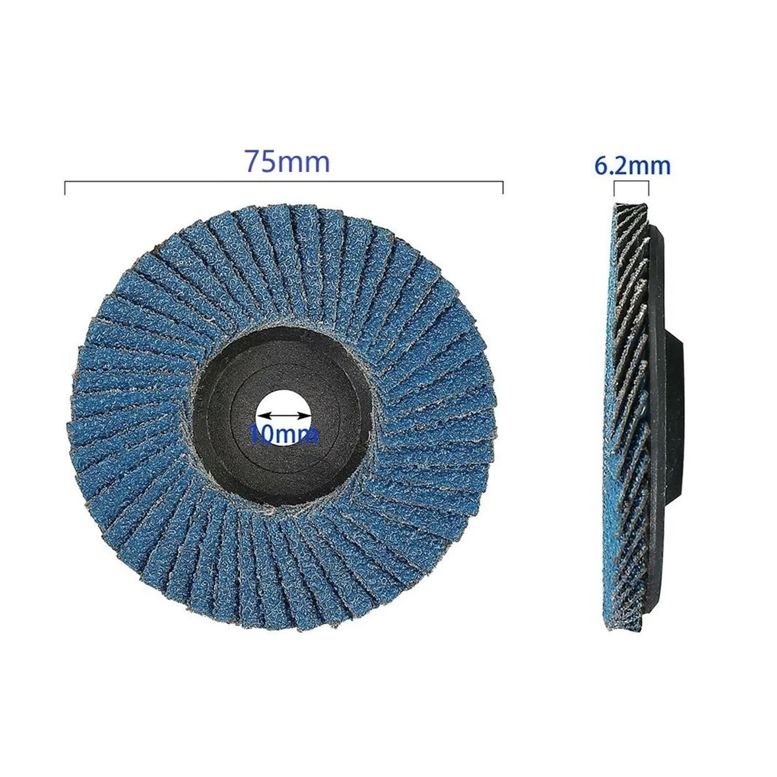 10 szt. płaskie tarcze listkowe 75 mm 7 cali tarcze szlifierskie 40/60/80/120 ściernice do cięcia drewna do szlifierki kątowej (120, 10 x 75 mm)