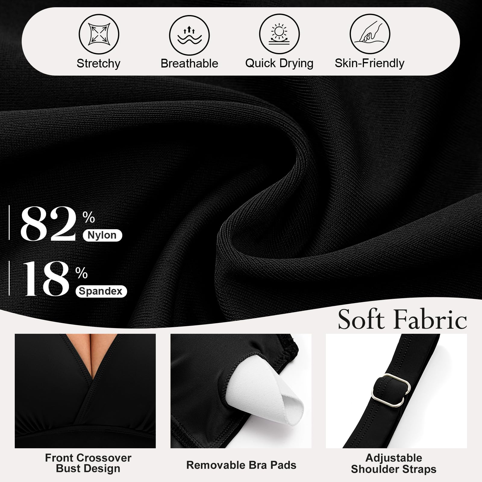 UMIPUBO Haut De Bikini Maillot De Bain Femme Forte Poitrine Grande Taille Push Up Bretelles Larges Réglables