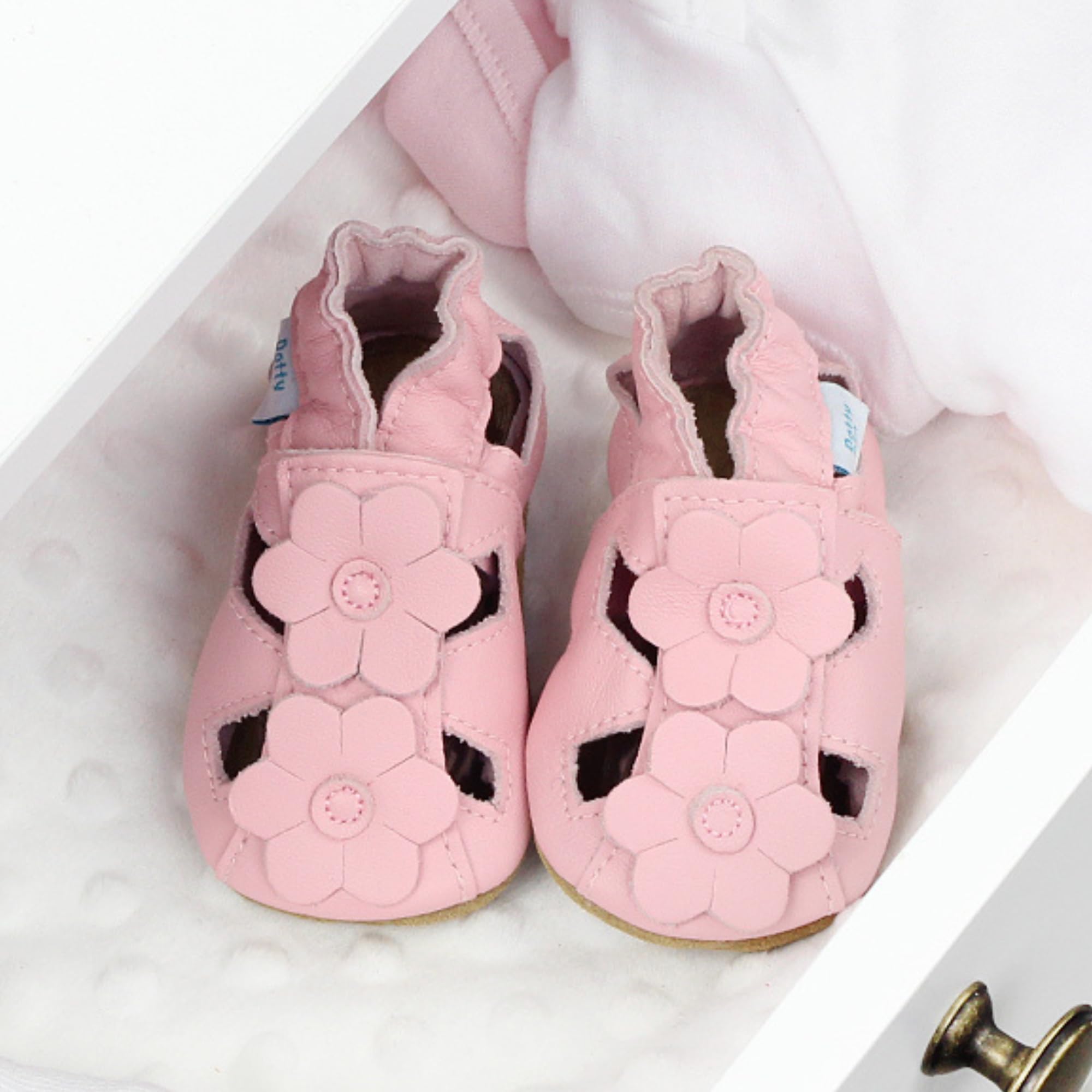 Dotty Fish Sandales Bébé & Enfant en Cuir – Semelle Souple Antidérapante, Chaussures Premiers Pas, Sensation Pieds Nus, Respirantes. Garçons et filles - 4