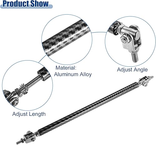 Miniatura 3 de ACROPIX Aleación de aluminio ajustable universal 8"-10" 7.874 in parachoques delantero divisor de labio puntal barra barra de soporte barras de