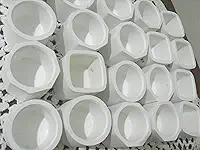 Conjunto de Mini Vasos Decorativos em Gesso, 5x5x5 cm, 20 Peças, Branco, para Suculentas, Velas e Lembrancinhas