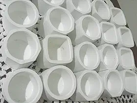 Conjunto de Mini Vasos Decorativos em Gesso, 5x5x5 cm, 20 Peças, Branco, para Suculentas, Velas e Lembrancinhas