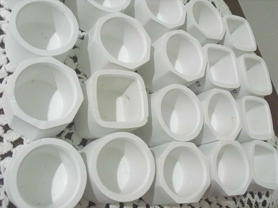 Conjunto de Mini Vasos Decorativos em Gesso, 5x5x5 cm, 20 Peças, Branco, para Suculentas, Velas e Lembrancinhas