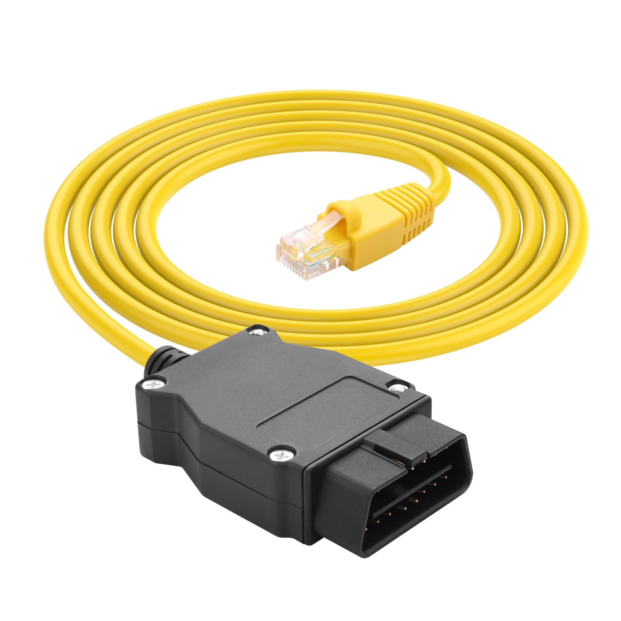 YACSEJAO Kabel 2 m ENET OBD2 do BMW serii F | Diagnostyka kodowania, złącze RJ45 do kabla OBD ENET, kompatybilne z E-SYS ISTA+ ICOM Bootmod3 Bimmercode OBD