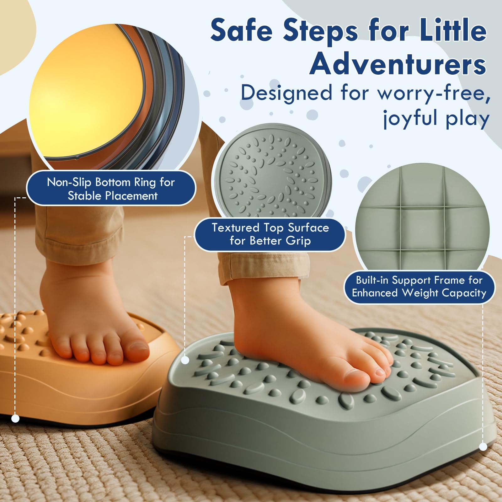 Lehoo Castle Pietre di Bilanciamento per Bambini, Antiscivolo Stepping Stones per Bambini, Pietre Equilibrio Bambini, Balance Board